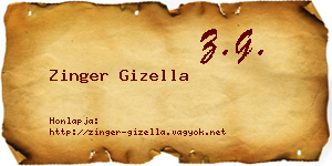 Zinger Gizella névjegykártya